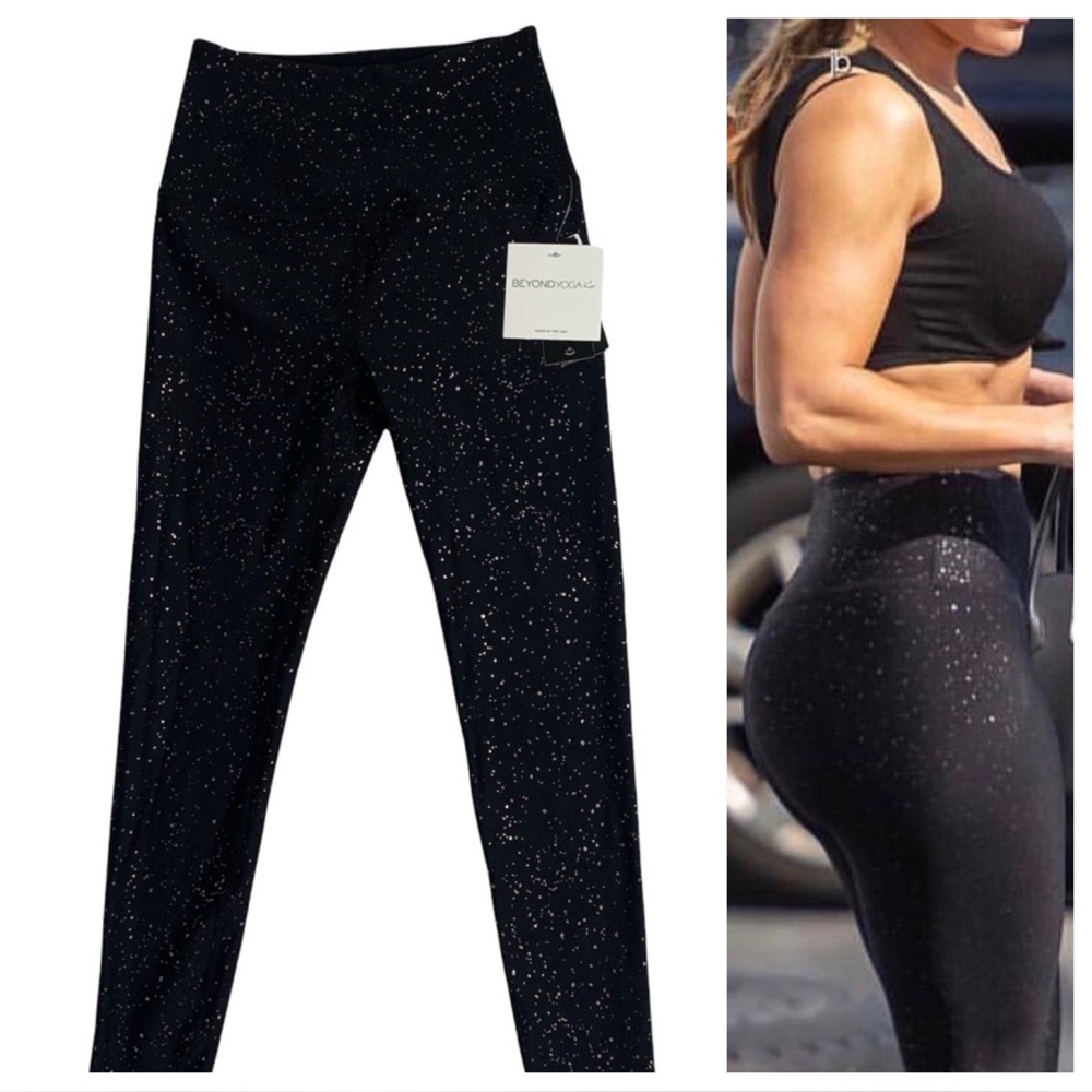 NWT Beyond Yoga Alloy Sparkle High Waisted Leggings